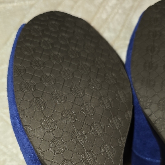 Lilly Pulitzer Blue and Gold Wedges with Elegant Design - Picture 8 of 13